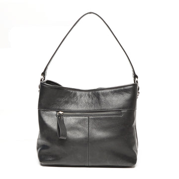 Leren Schoudertas Dames Icon | Zwart
