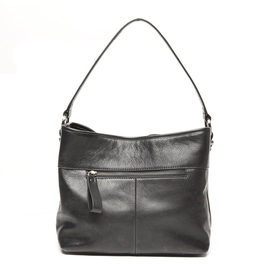 Leren Schoudertas Dames Icon | Zwart
