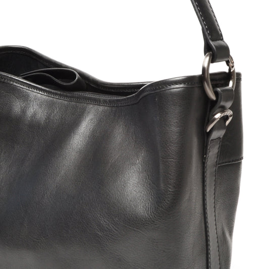Leren Schoudertas Dames Icon | Zwart