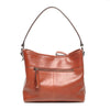 Leren Schoudertas Dames Icon | Donker Cognac