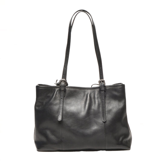 Leren Schoudertas Dames Icon | Zwart