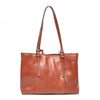 Leren Schoudertas Dames Icon | Donker Cognac